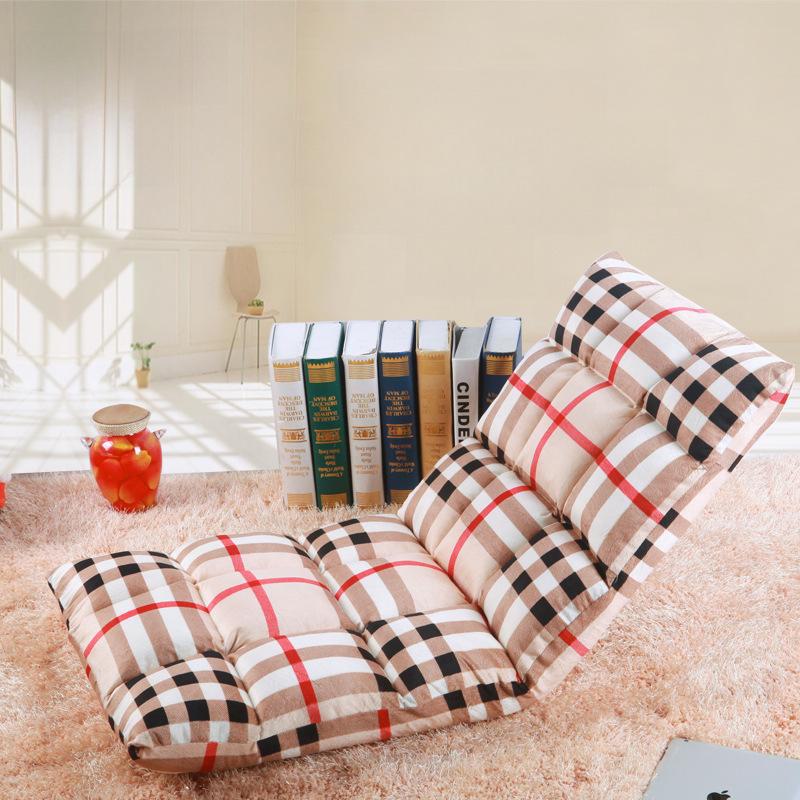 Lazy Tatami Sofa Chair: Compact, Foldable Single Bed with Adjustable Backrest for Bay Window or Floor.