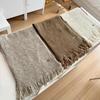 Wool Scarf for Women Knitted Yarn Solid Color Shawl for Couples Fashionable Tassel Scarf for Men