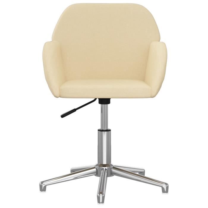 344711 vidaXL Swivel Office Chair Cream Fabric