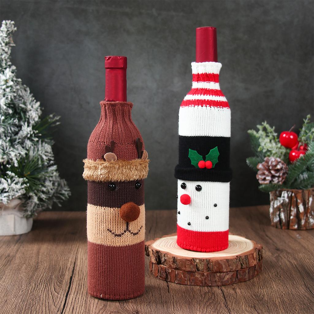 3Pcs Christmas Santa Claus Snowman Elk Wine Bottle Set Merry Christmas Decorations 2025 Navidad Natal Xmas Gifts New Year 2026