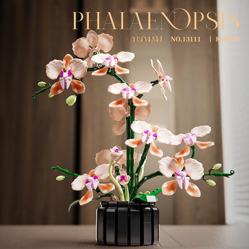 Eternal Flower Orchid Building Block Potted Plant Model, Home Decor Item, Gift for Girls for DIY Creativity, DIY Gift, Birthday/