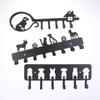 5/6/8- Hook Dog Wall Key Holder - Decorative Pet Organizer For Leashes, Keys - Rustic Entryway Storage For Home/Office