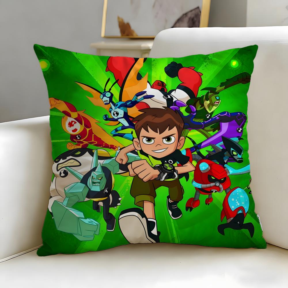 Classic Cartoon Ben 10 Ultimate Alien Cushion Cover Soft & Easy-Wash Pillow Case – Versatile for Couch, Bed, Travel and Office