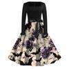 Women's Casual Fashion Halloween Printed Square Neck Vintage Dress