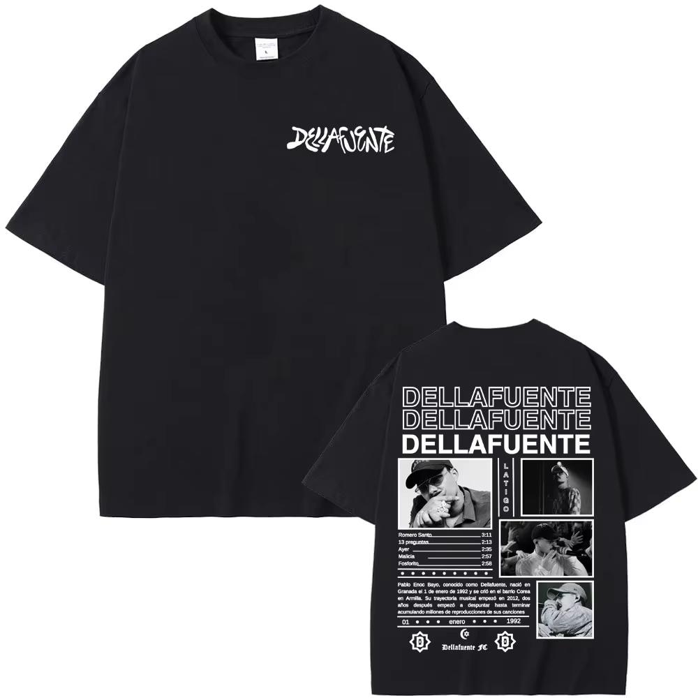Rapper Dellafuente Pa Las Penas Dellafuente Pa Las Alegrías Print T Shirts Men Women Vintage Casual pure Cotton Tshirt