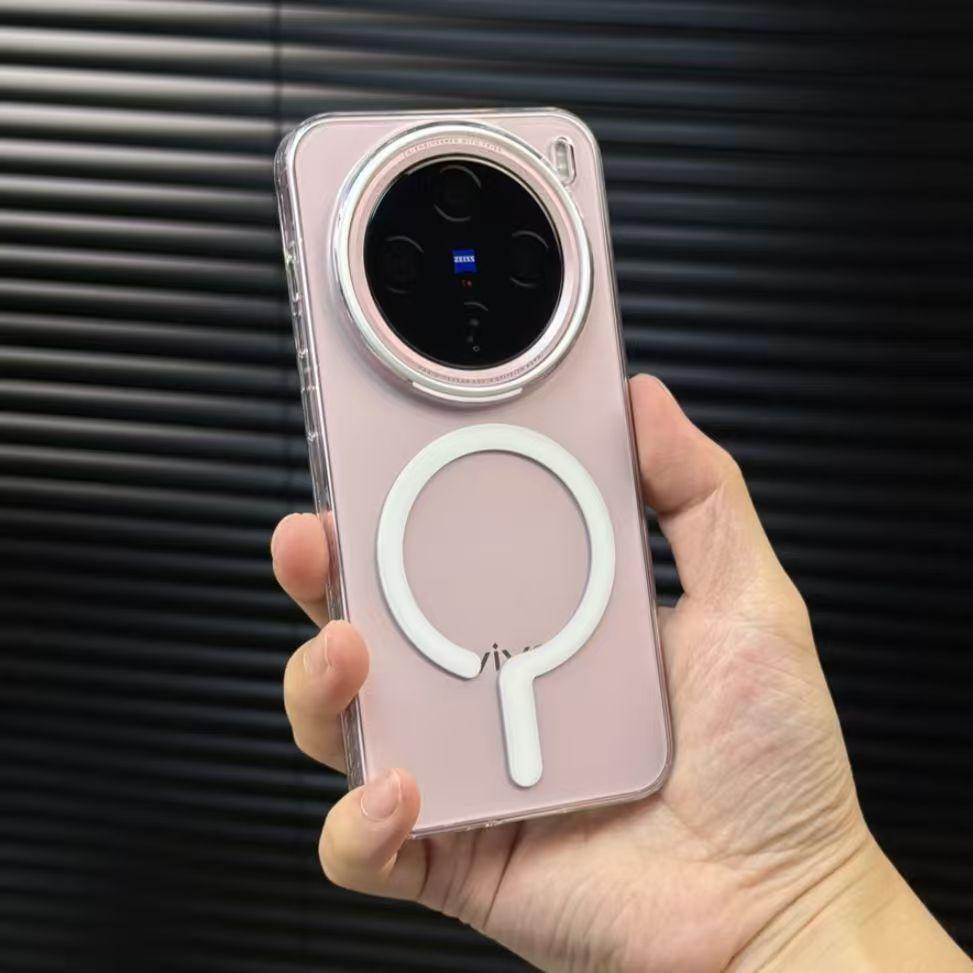 Applicable to vivoX200pro question mark strong magnetic suction mobile phone case S20u high transparency iqoo13 ultra-thin and simple