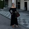 Off Shoulder Casual Dress Knitwear Maxi Dress Female Slim Elegant Fashion Autumn 2025 Ribbed Knit Dress For Women Long Dress