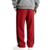 Pantaloni de trening largi pentru bărbați, căptușiți cu fleece, tricotaj greu, dungă contrastantă laterală, șnur, croială largă, casual, sport