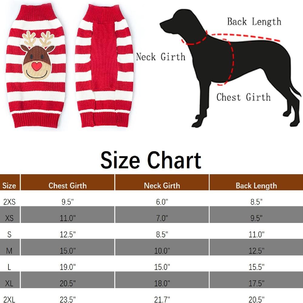 Cat Reindeer Sweater Dog Sweater New Year Christmas Puppy Kitten Pet Clothes,Red