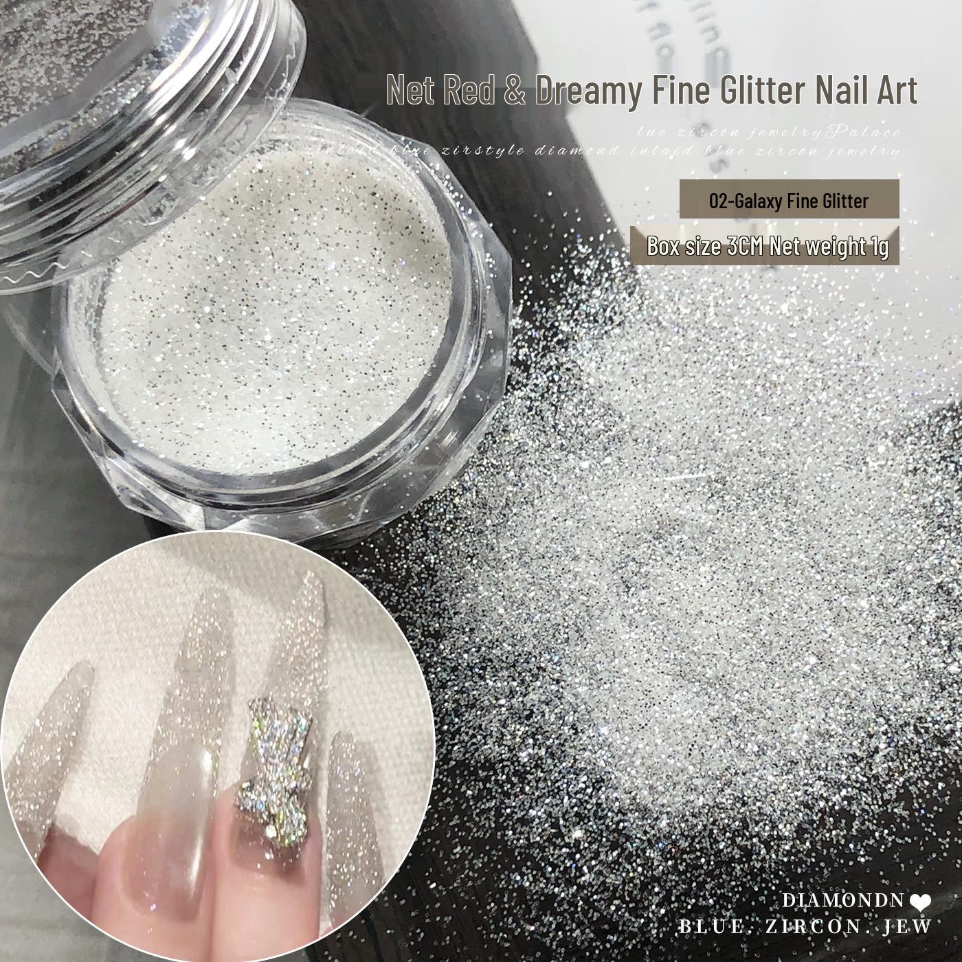 High-Gloss Rhinestone Powder Nail Art Decorations with Laser Silver & Gold Diamond Finish серебро белый