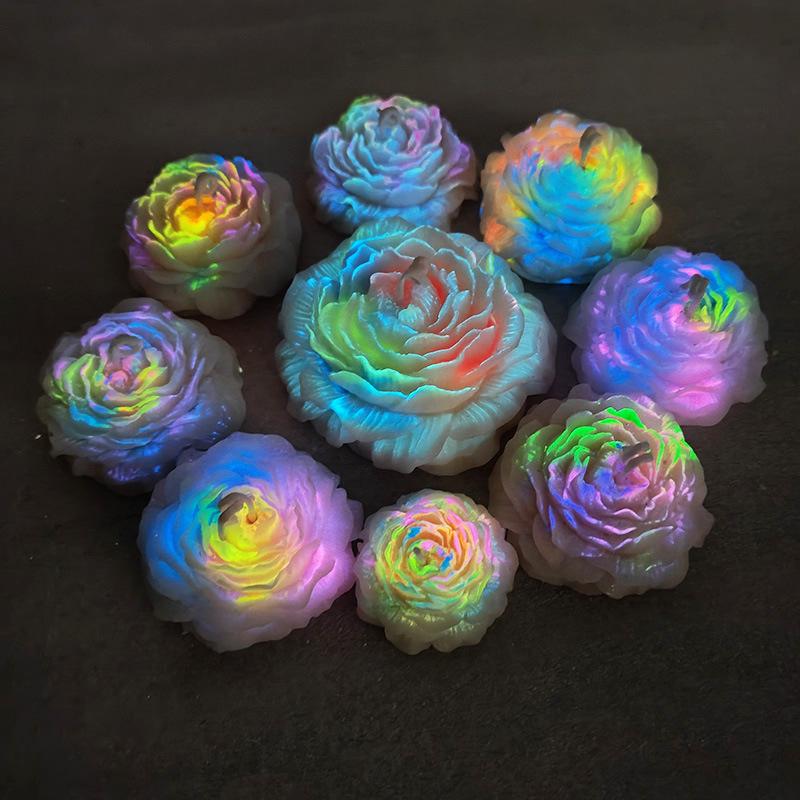 Peony Rose Aromatherapy Drip Wax Candle - 40° Low-Temp, Luminous Flower Gift Figurine