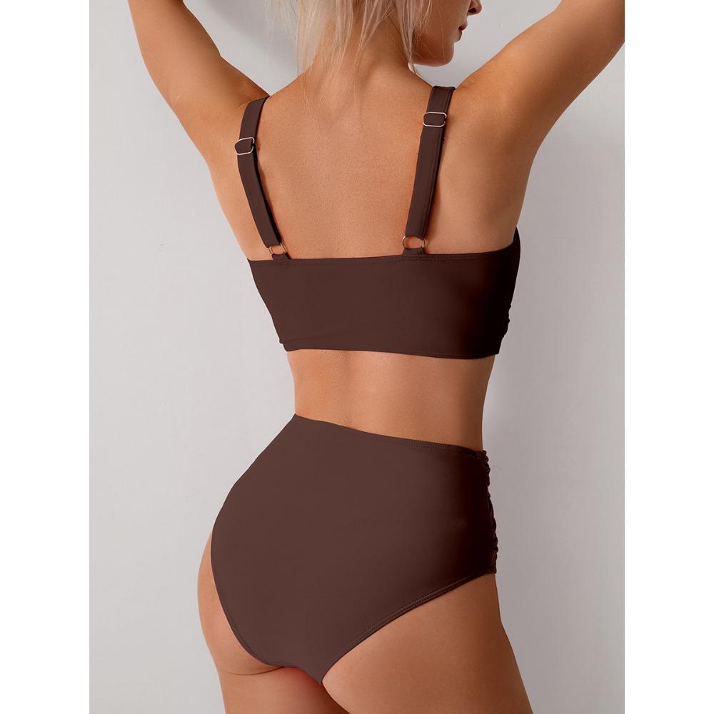 OFTBUY 2025 Nové letní sexy barevné stylové plavky Dámské 2dílné bikiny Set Odnímatelná podprsenka Wickedwrap Plážové plavky Dámské