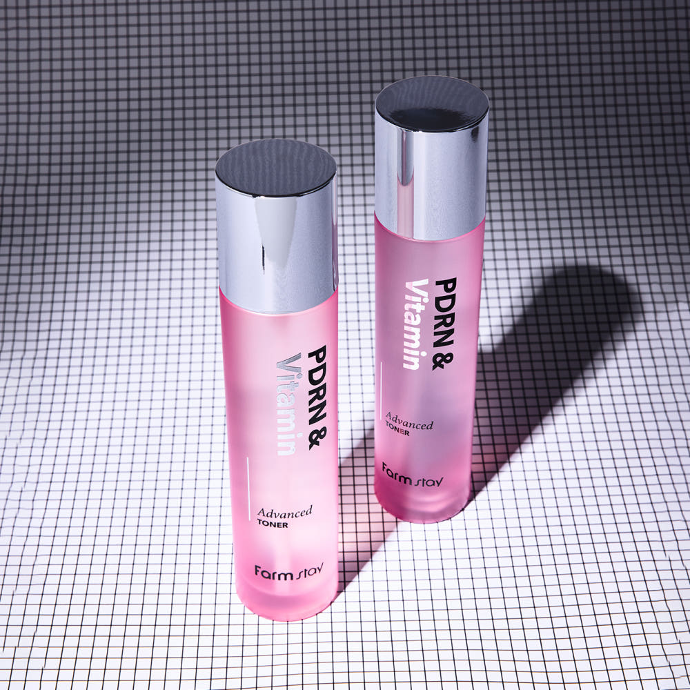 Farmstay PDRN & Vitamin Advanced Toner 120ml Natrium-DNA Niacinamid Vitamin C Hyaluronsäure Aufhellendes, feuchtigkeitsspendendes Gesichtswasser