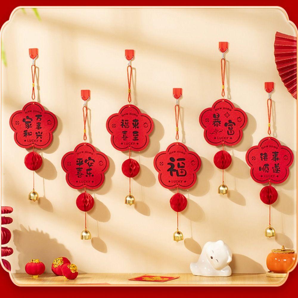 Chinese Style Horse Year Wall Pendants Non Woven Blessing Door Handles Pendants with Tassel Traditional