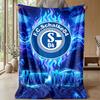 Schalke 04 FC Benutzerdefinierter Name Text Flanelldecke Fußball Logo Personalisierte Fleece-Wurfkuscheldecke Besonderes Geschenk für Sofa Schlafzimmer Zuhause