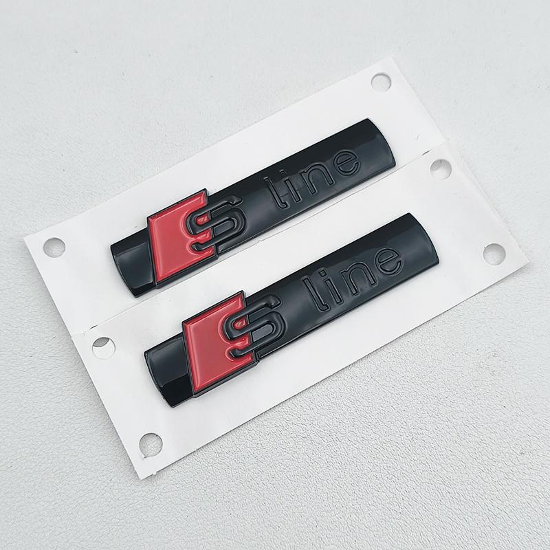 2pcs ABS S Line Logo Sline Badge Car Fender Side Emblem For  qwe12 A3 A4 A5 A6 A7 A8 A1 A2 Q2 Q3 Q4 Q5 Q7 Q8 S3 S4 S5 S6 S7 TT RS