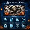 Halloween Garage Door Cover 13x6ft Skeleton Pumpkin Horror Banner