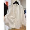 Korean Style Embroidered Round Neck Long Sleeve Women's Spring Doll Shirt