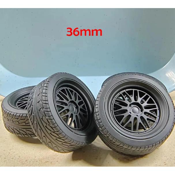 4pcs 1/18 32mm/36mm/42mm Diameter Plastic Wheels Rubber Tires RPF1 RAYS TE37 57CR CE28 BBS ABS Rims for 1:18 Model Car