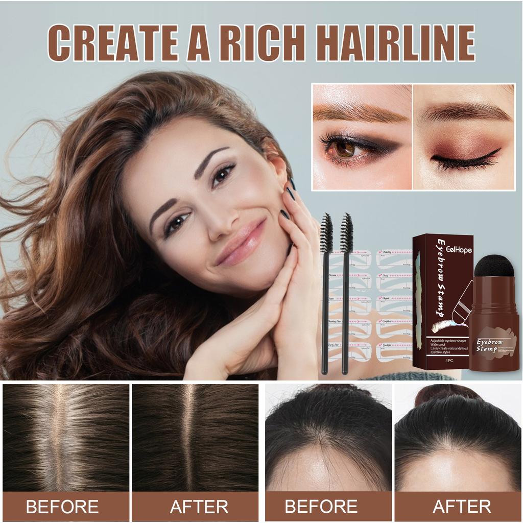 EELHOE black hairline eyebrow powder set lazy multi-purpose shadow powder eyebrow hairline filling waterproof daily makeup 1set