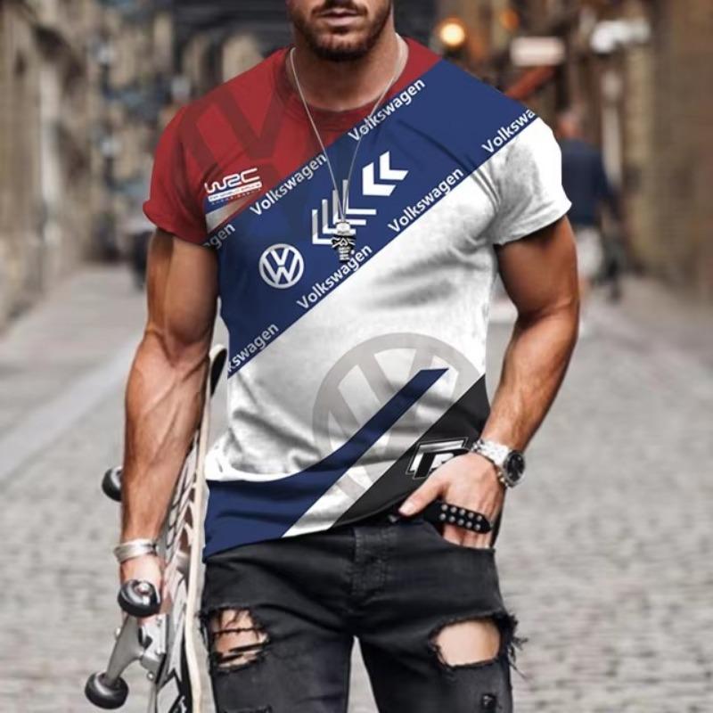 Forever Men Zomer Autorally Sport T-shirt 3D Geprint Ademend Buiten Top O-hals Sport Sneldrogend Heren T-shirt Top XL