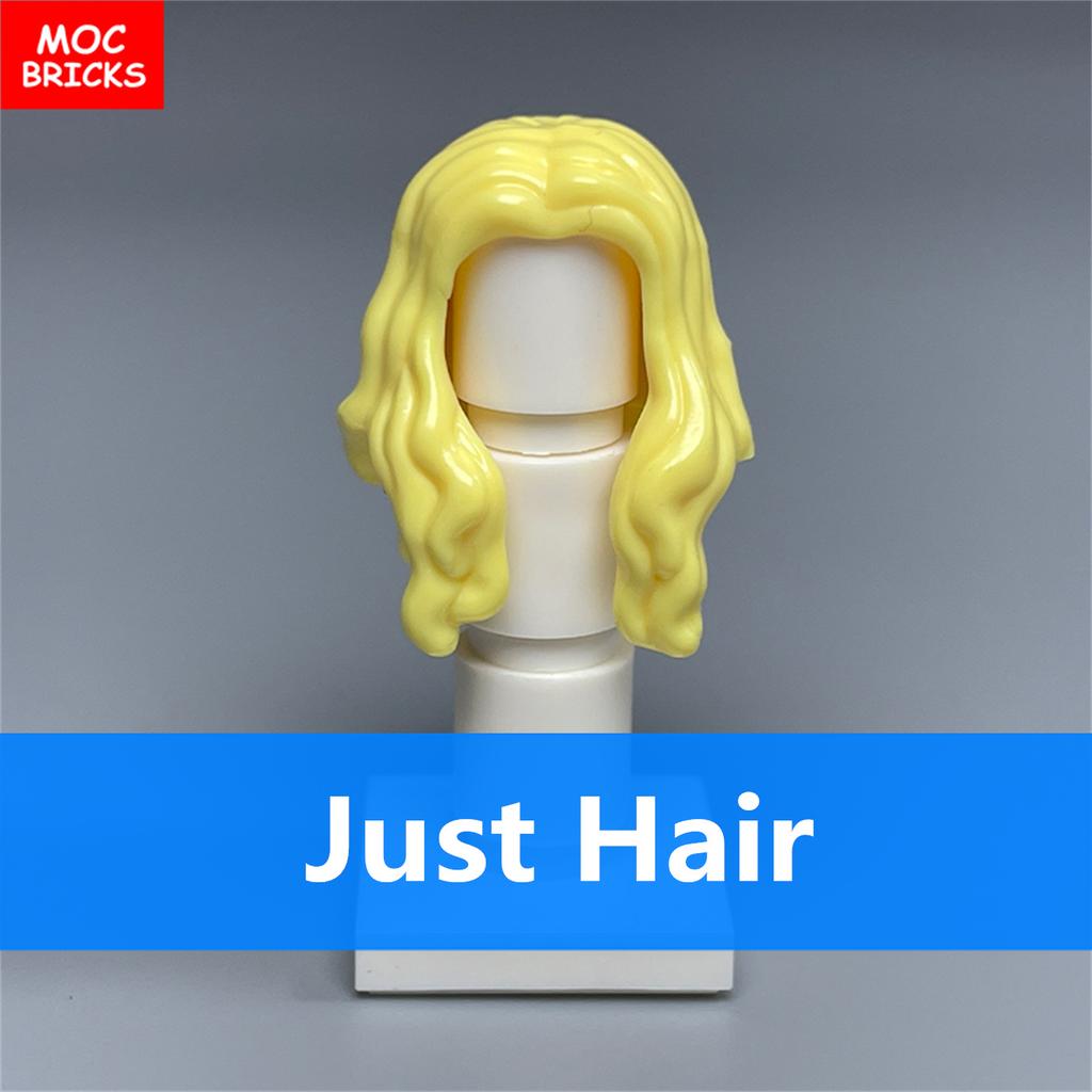 10pcs MOC Bricks Female Hairs Woman Girl Head Body Parts Accessories DIY Building Blocks Toys Kids Chrismas Gifts