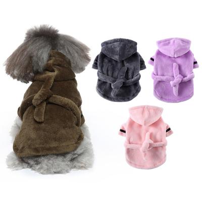 Autumn Winter Pet Pajamas With Hood Thick Luxury Quick-Drying Hooded Bathrobe Super Absorbent Dog Bath Towel