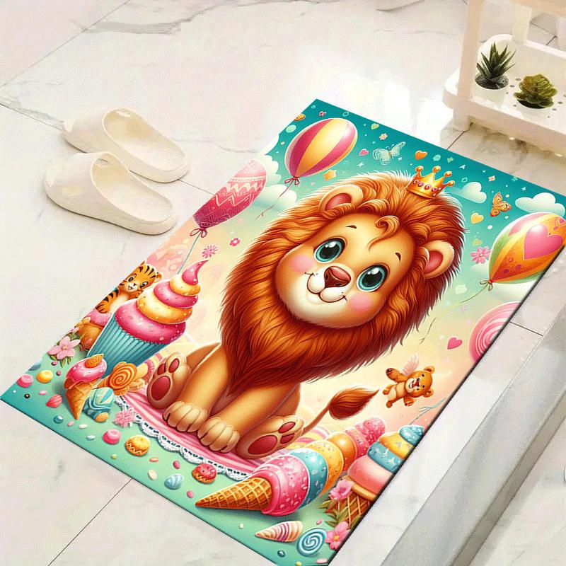 

1pc Cute lion Design Area Rug - Soft, Anti-Slip, and Durable Gaming Room Decor for Bedroom 60cm by 90cm