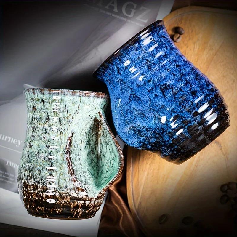 1pc 500ml Elegant Ceramic Coffee Mug Insulated Reusable Tea Cup for Home and Restaurants Large Capacity Beer Mug Kung Fu Teacup