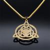 Triquetra Knot Amulet Necklaces for Women Men Silver Color Stainless Steel Religious Irish Circle Trinity Necklace Jewelry N8057