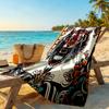 Tattoo Style Beach Towel Quick-Dry Soft Microfiber Comfortable Lightweight
