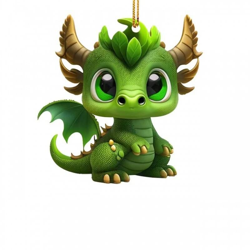 

Green Dinosaur Whimsical Christmas Car Pendant And Home Decor For Styling Festive червоний