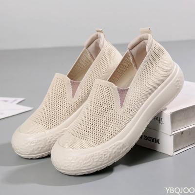 Summer Comfortable Breathable Lightweight Shoes Leisure Outdoor Walking Shoes Slip-on Flats Women's Casual Shoes 2026 New Women
