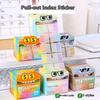 128Sheets/Box Drawer-Style Pull-Out Pearlescent Paper Sticky Transparent Colorful Marking Notes Memo Pad Note Marking Supplies