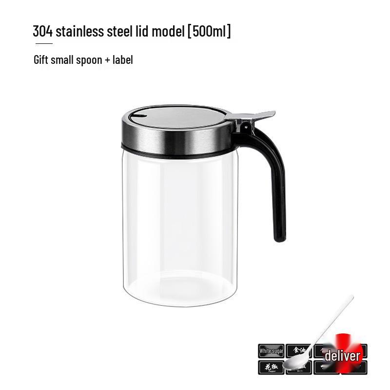 Edelstahl Glas Küchen Gewürzgläser Set mit Federdeckel & Löffel