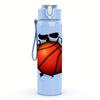 1PC Crack Wall Basketball Splash Print 750ml Color Plastic Water Bottle Leakproof Flip Straw Lid For Sports Office Home Use
