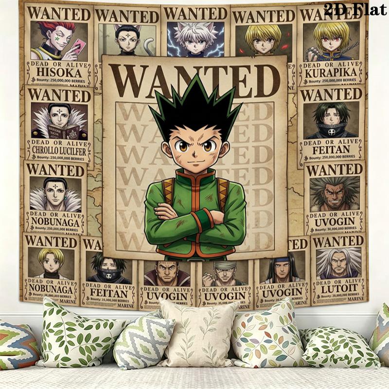 Hunter X Hunter Wall Tapestry Aesthetic Wall Hanging Printed Fabric Blanket Decorative Tapestries For Bedroom Living Room Home Decor