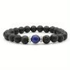Unisex Tiger Eye & White Turquoise Beaded Bracelet