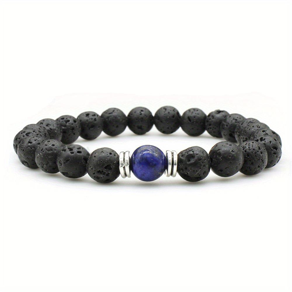 Unisex Tiger Eye & White Turquoise Beaded Bracelet