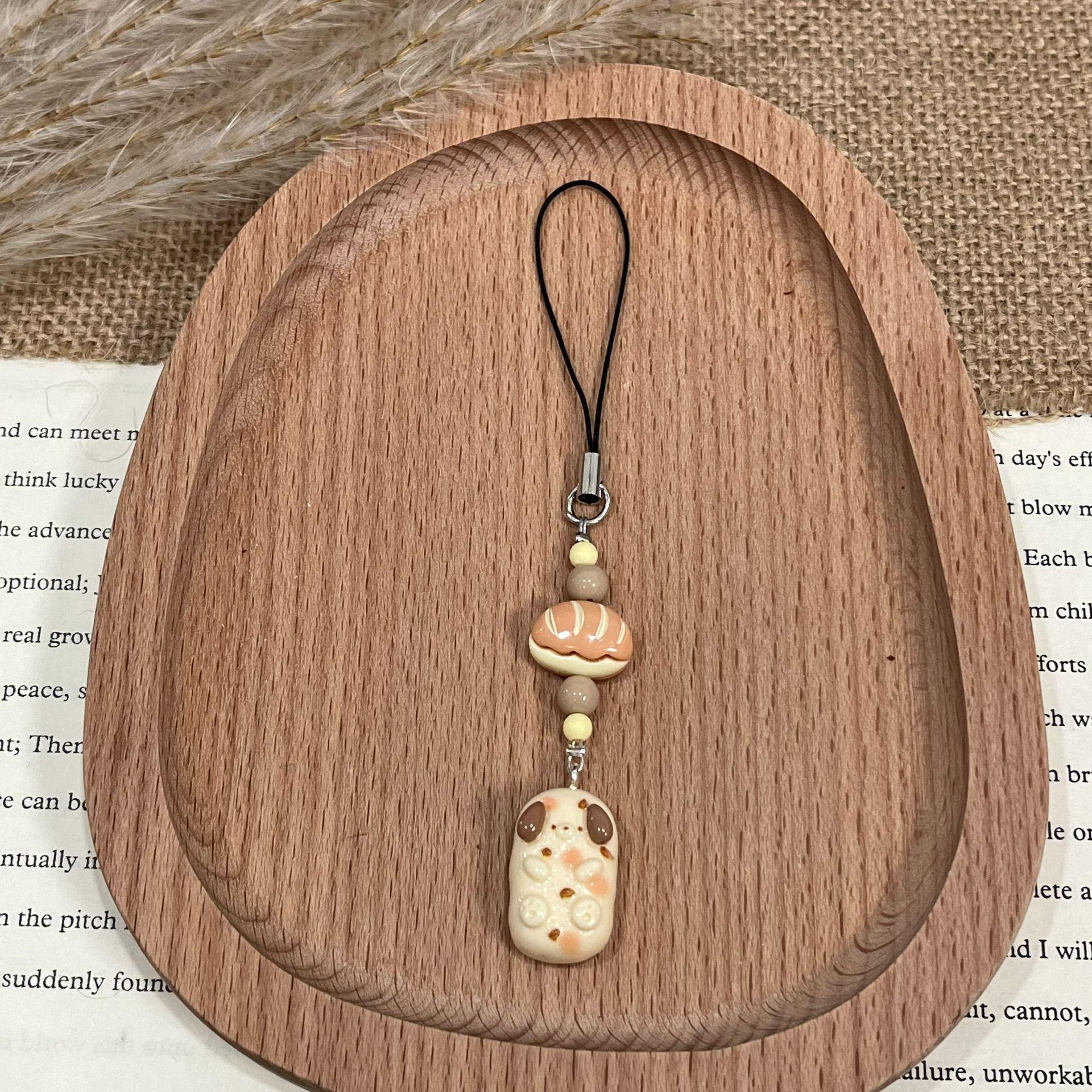 

Cute Animal Food Toy Phone Charm Strap Cat Dog Bear Keychain Pendant Lanyard For Girl Gift Other