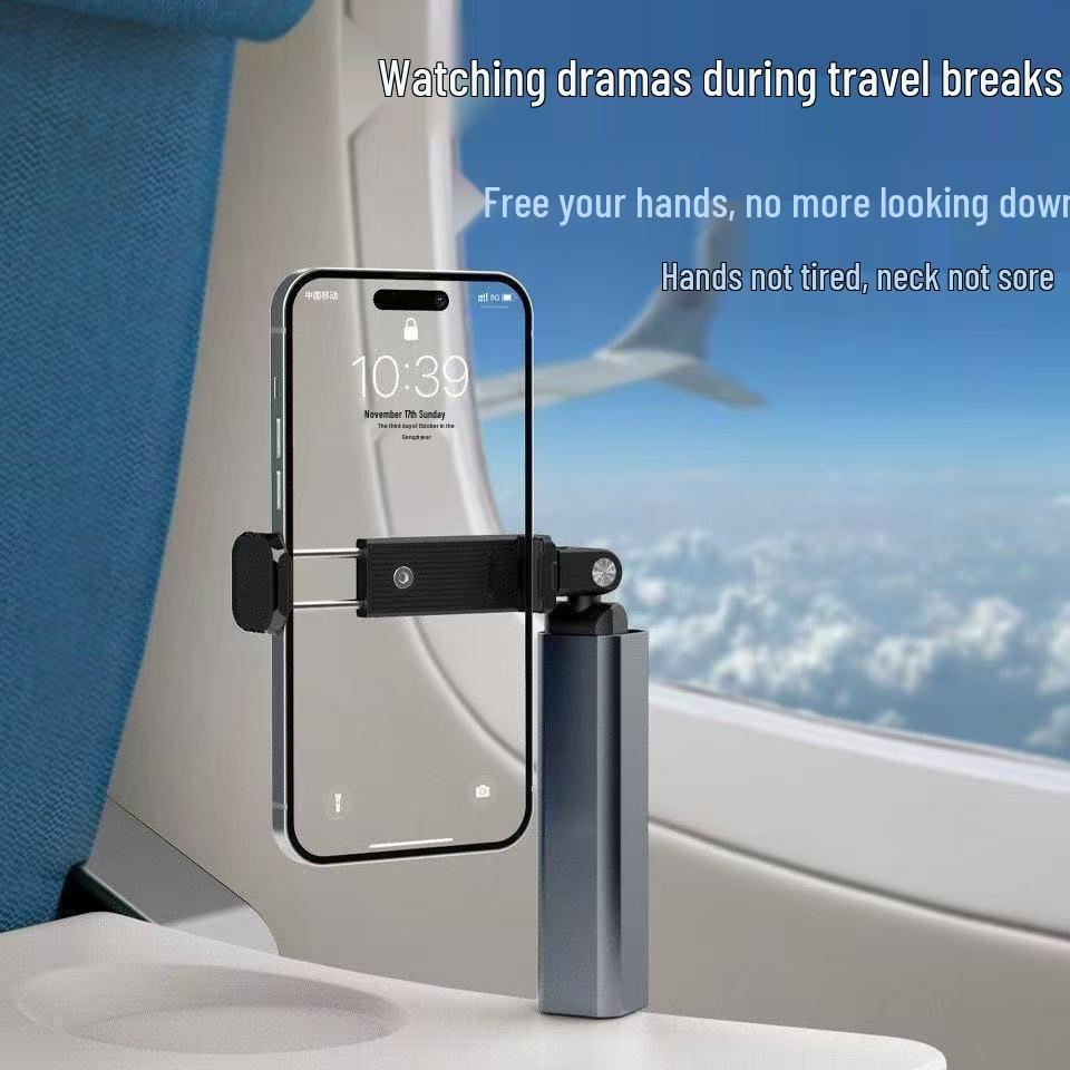 Foldable Magnetic Phone Holder & Tripod with Aluminum Carabiner for Live Streaming & Travel