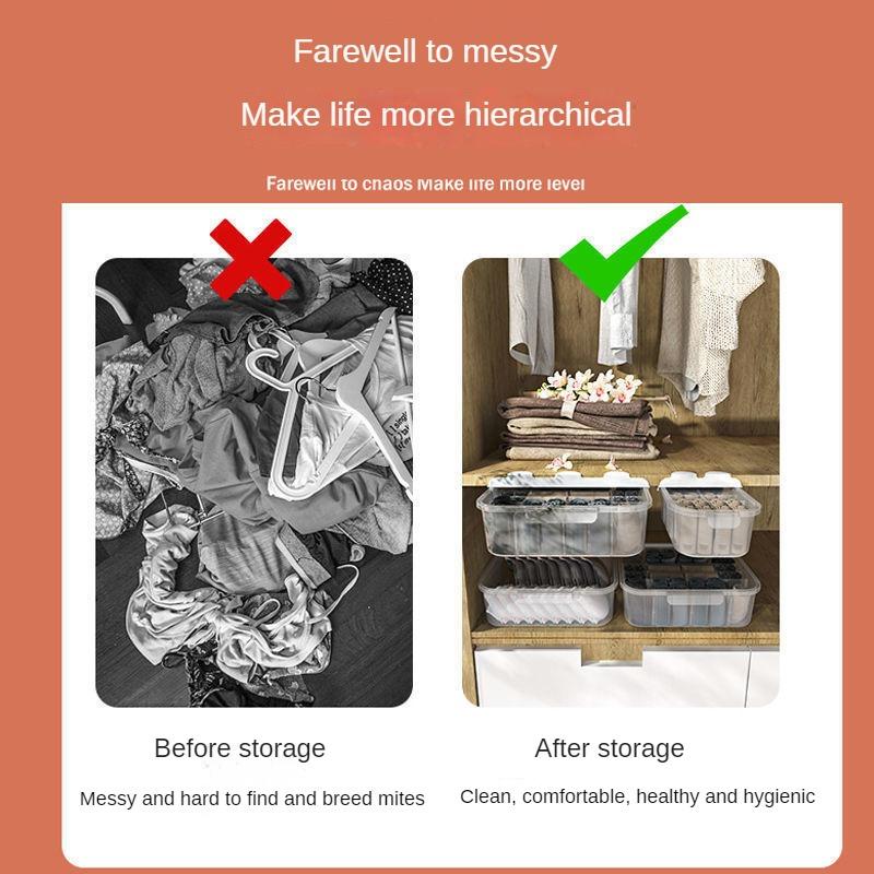 Scatola Portaoggetti Tipo Cassetto per Biancheria Intima, Mutandine, Calzini, Domestica Multifunzione con Scomparti, Scatola per Riporre e Organizzare