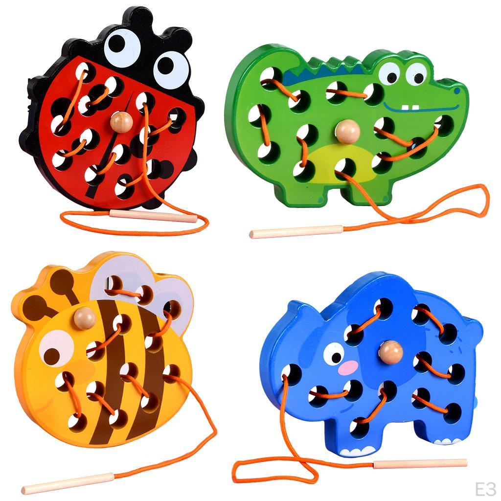 Lacing Threading Toys Learning for Cultivating Spatial Ability Ehancing Strength Develop Imagination