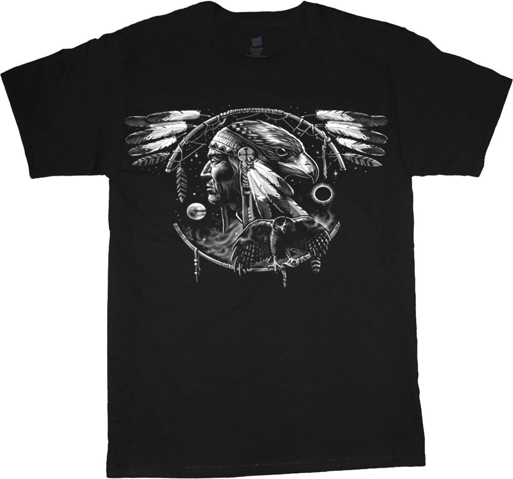 Native American Indian Hawk Dream Catcher T-shirt Mens Graphic Tees XXL