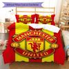 Man Utd Bedding Quilt Set Quilt Cover Pillowcase Home Decoration Birthday Gift (1 * Duvet Cover + 2 * Pillowcase, Without Core)