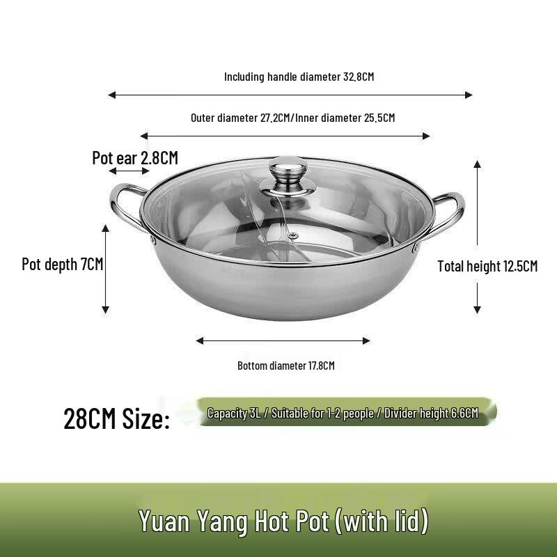 Uto 30cm Stainless Steel Mandarin Duck Hot Pot