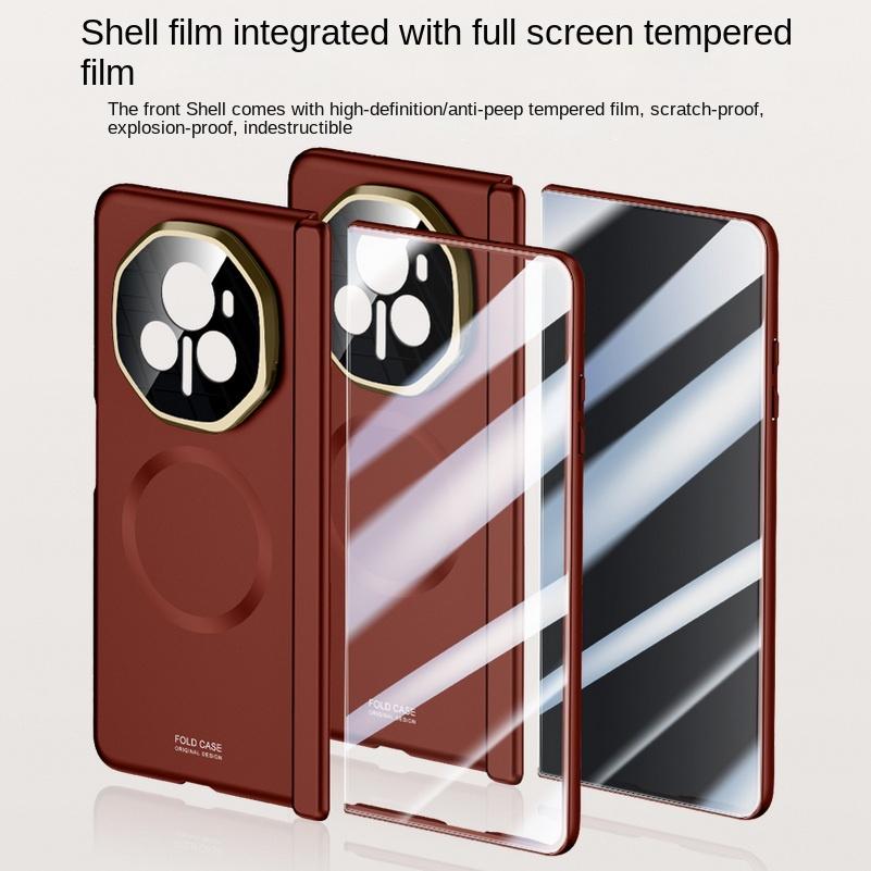 Magsafe Magnetic With Privacy Tempered Glass Flim Full Protect Case For Honor Magic V 3 Magic V3 Spring Hinge Holder Cover