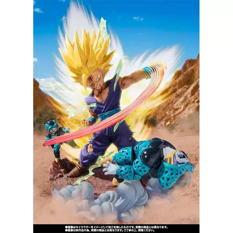 Original SHF Super Saiyan 2 Son Gohan Action Anime Figures Model Toy Gift for Kids Desk Decoration