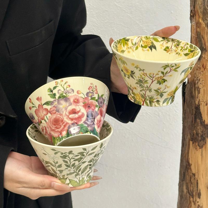 Kwiatowa Ceramiczna Miska na Kapelusz Premium Zestaw Stołowy Osobista Miska na Ryż Pudełko Prezentowe