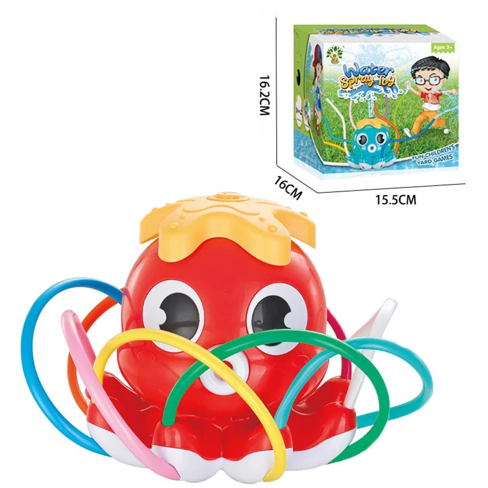 Octopus Water Spray Sprinkler for Kids Outdoor Sprinklers Summer Octopuses Toys with 8 Wiggle Tubes and 2 Hose Clamps